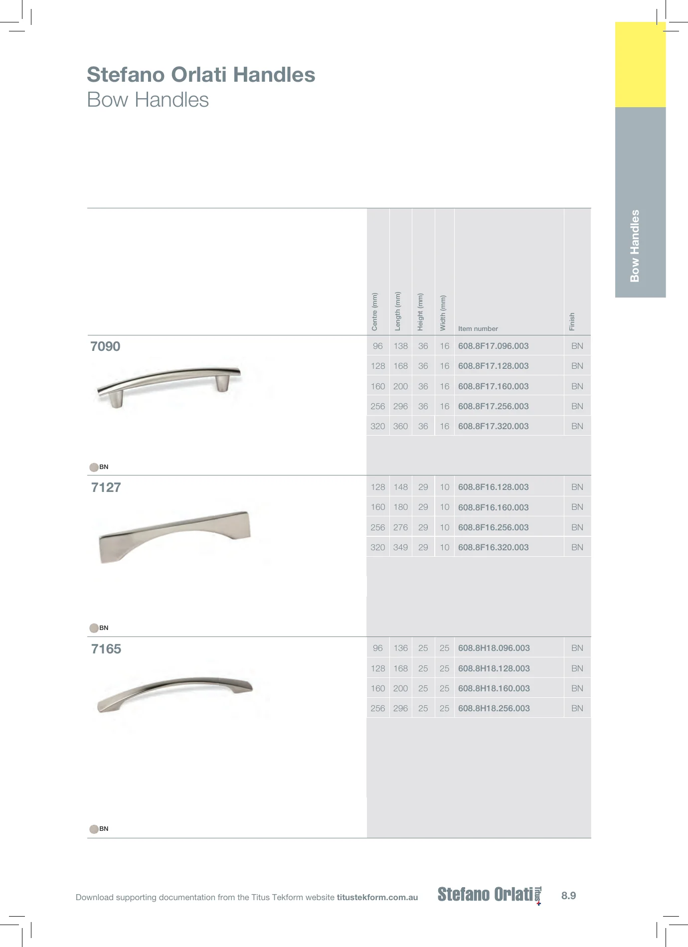 Complete Technical Catalogue, page 427, including product code 608.8H18.096.003. Open the page for the text transcript.