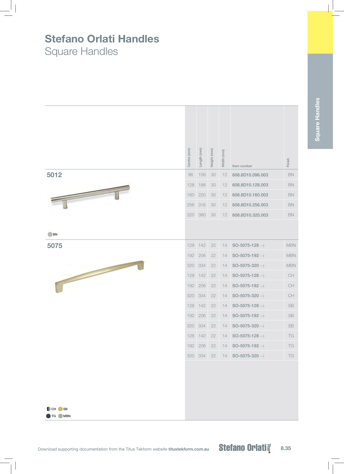 Complete Technical Catalogue, page 453, including product code 608.8D10.096.003. Open the page for the text transcript.