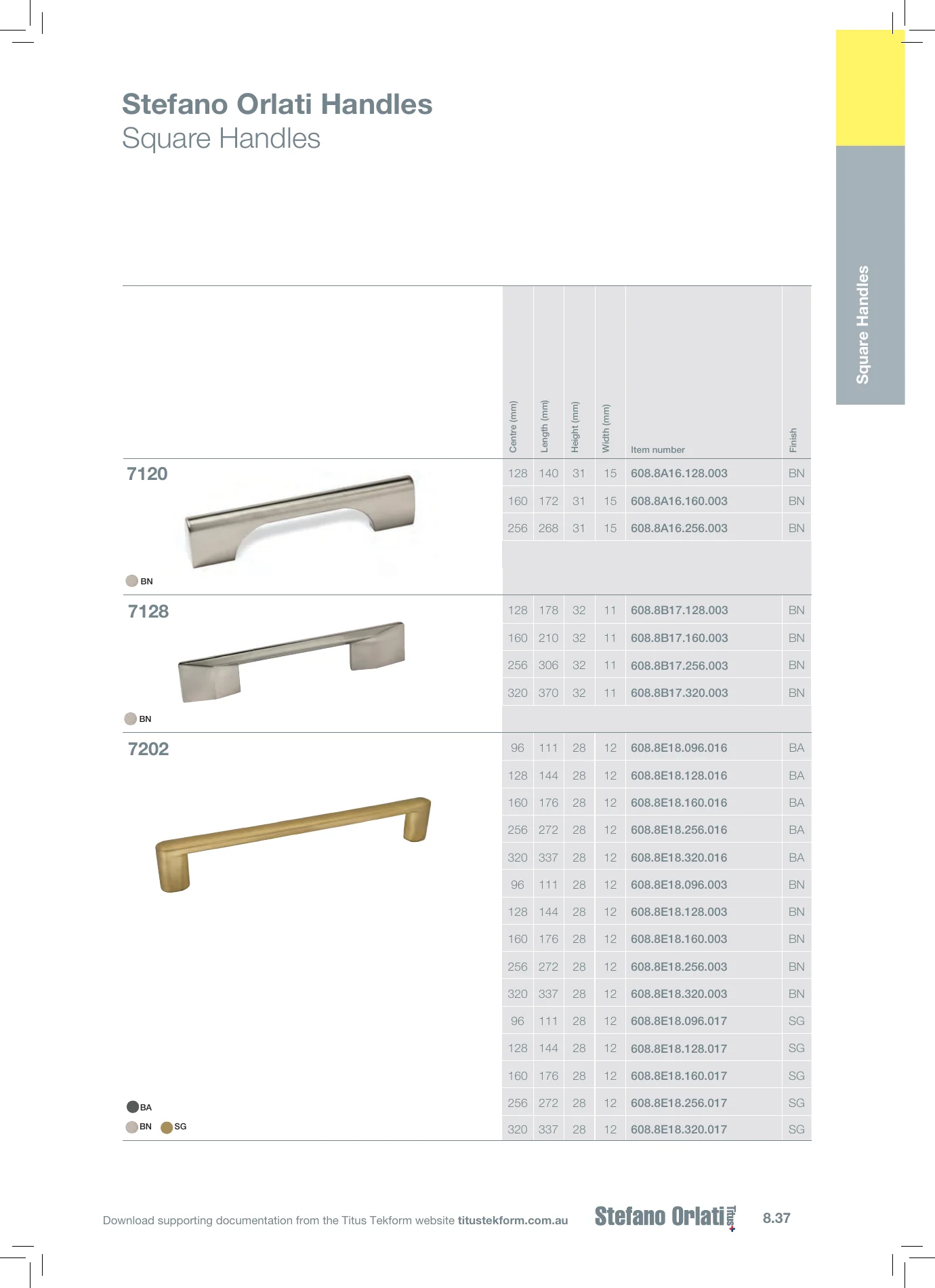 Complete Technical Catalogue, page 455, including product code 608.8E18.096.003. Open the page for the text transcript.