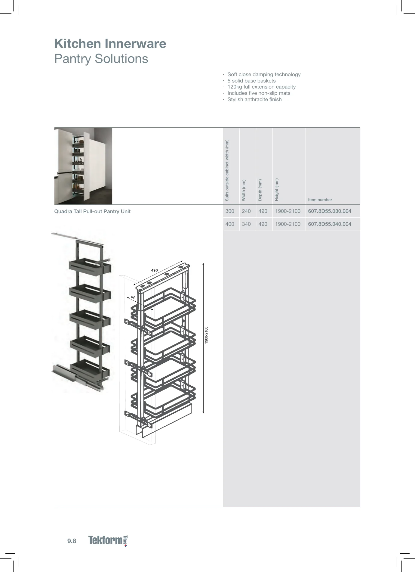 Complete Technical Catalogue, page 480, including product code 607.8D55.030.004. Open the page for the text transcript.
