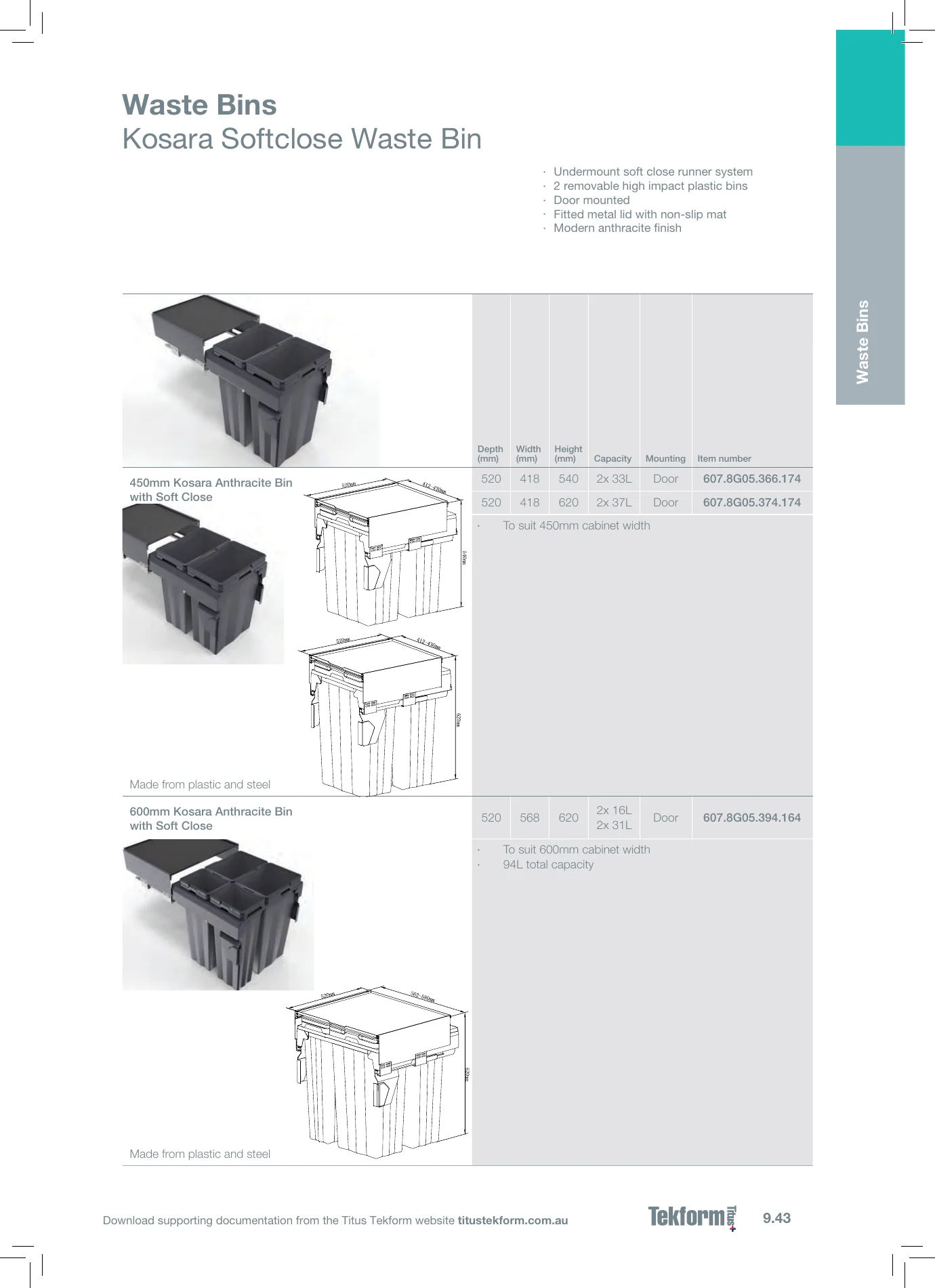 Complete Technical Catalogue, page 515, including product code 607.8G05.366.174. Open the page for the text transcript.