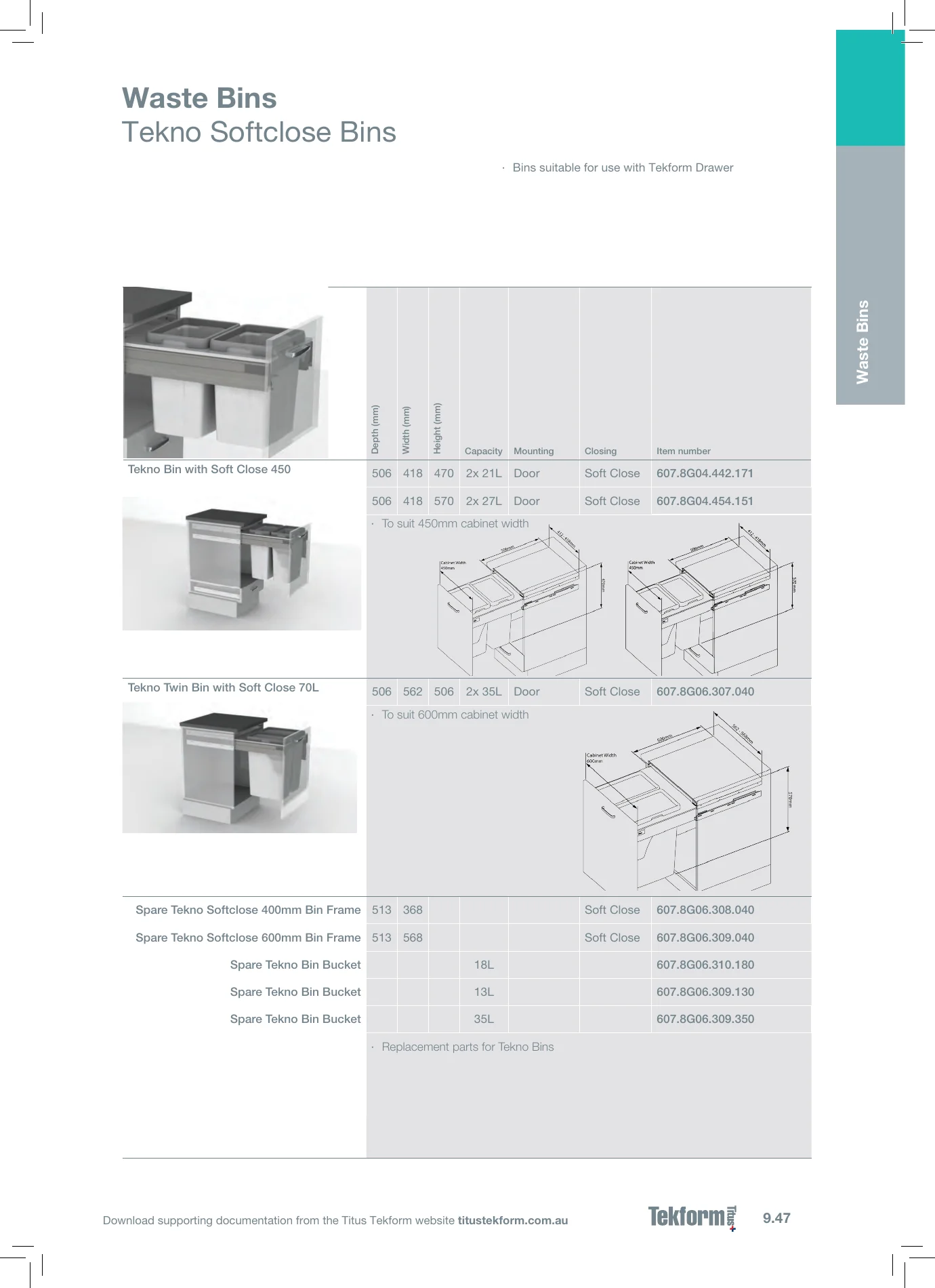 Complete Technical Catalogue, page 519, including product code 607.8G06.308.040. Open the page for the text transcript.