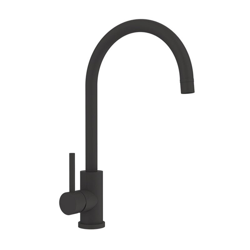 PVD Kitchen Goose Neck Mixer Tap — Black