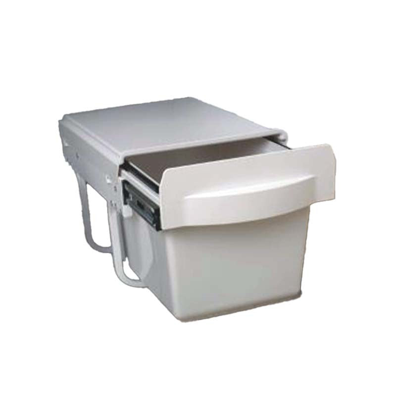 Single Pull-out Soft Close Bin with Metal Frame — White