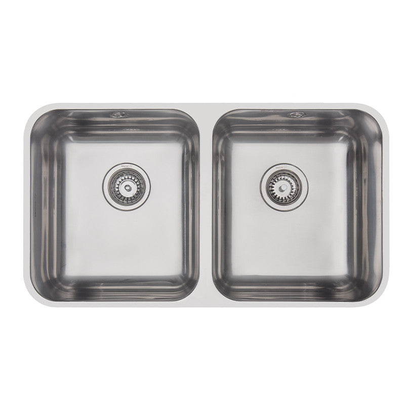 Ergonomic Christchurch Double Main Bowl 44L — Stainless Steel