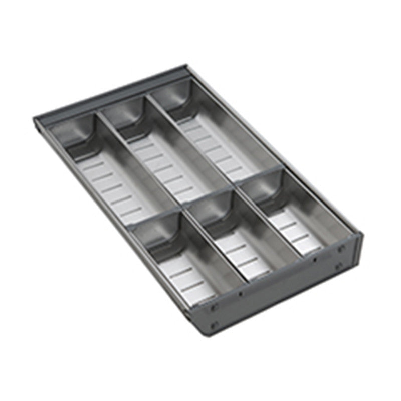 Stainless steel triple cutlery organiser — Stainless Steel
