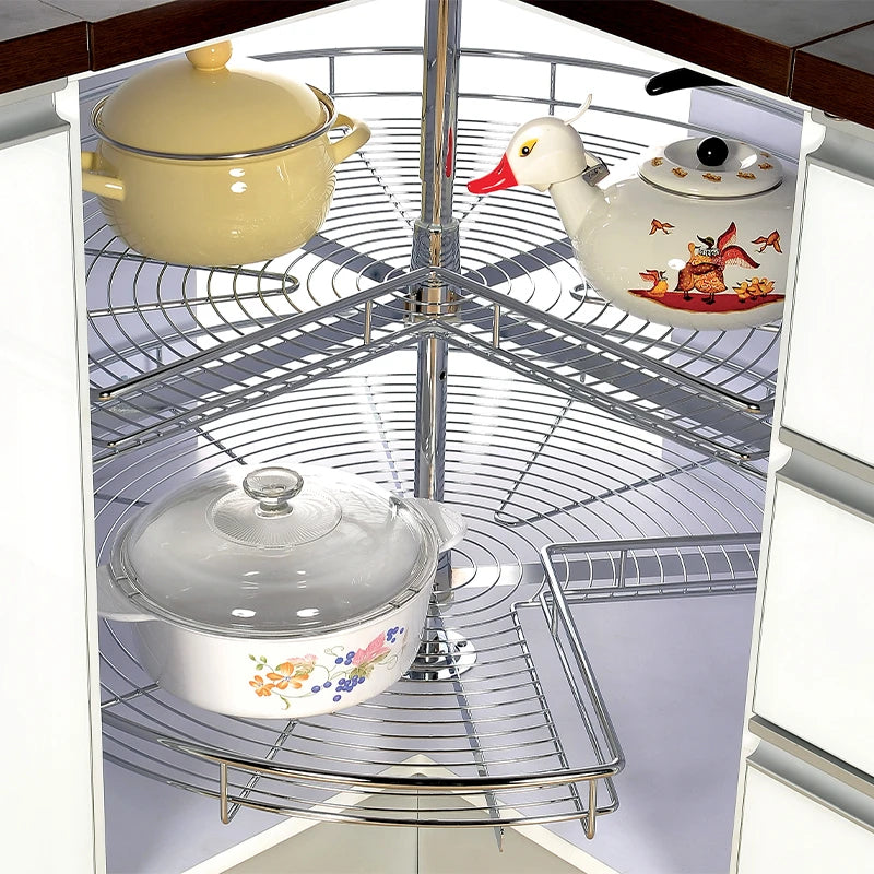 270° Lazy Susan Corner Unit — Chrome