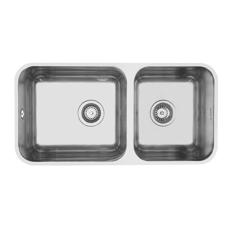 Ergonomic Christchurch Main Bowl & Medium Bowl 39L — Stainless Steel